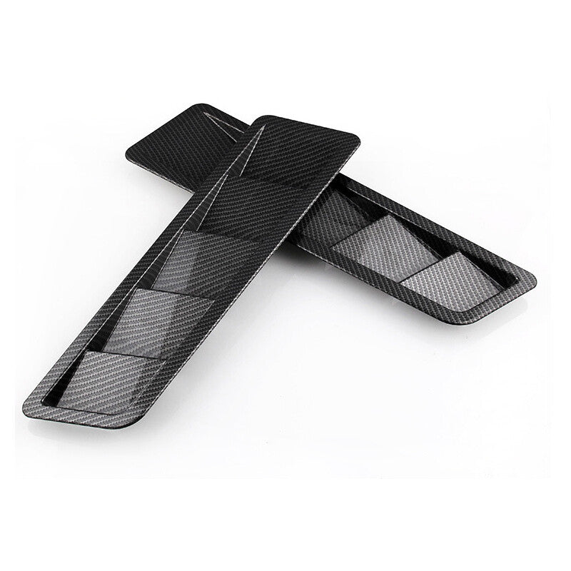 US STOCK 2¡Á Carbon Fiber Style Hood Vent Scoop Louver Cooling Panel Trims ABS v