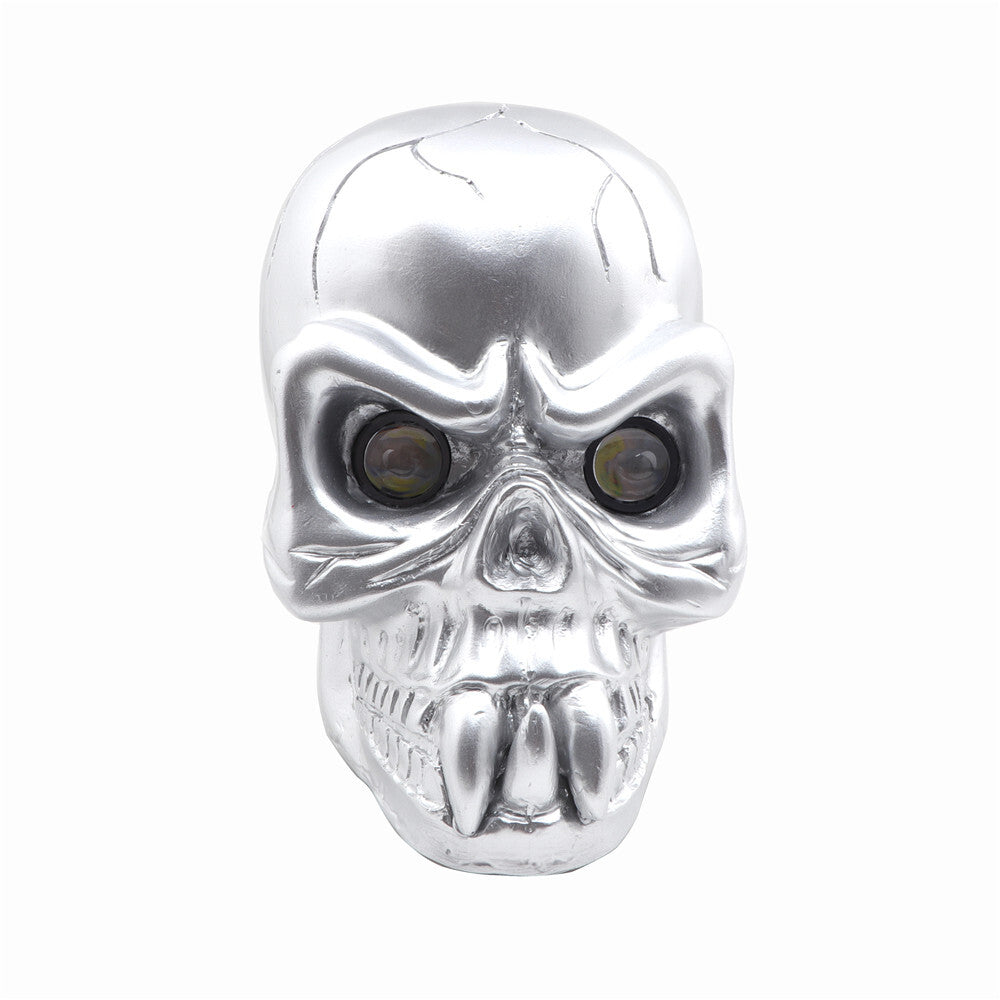 Motorcycle Silver Hi/Lo Beam LED Skull Headlight Head Lamp for Harley for Yamaha Q