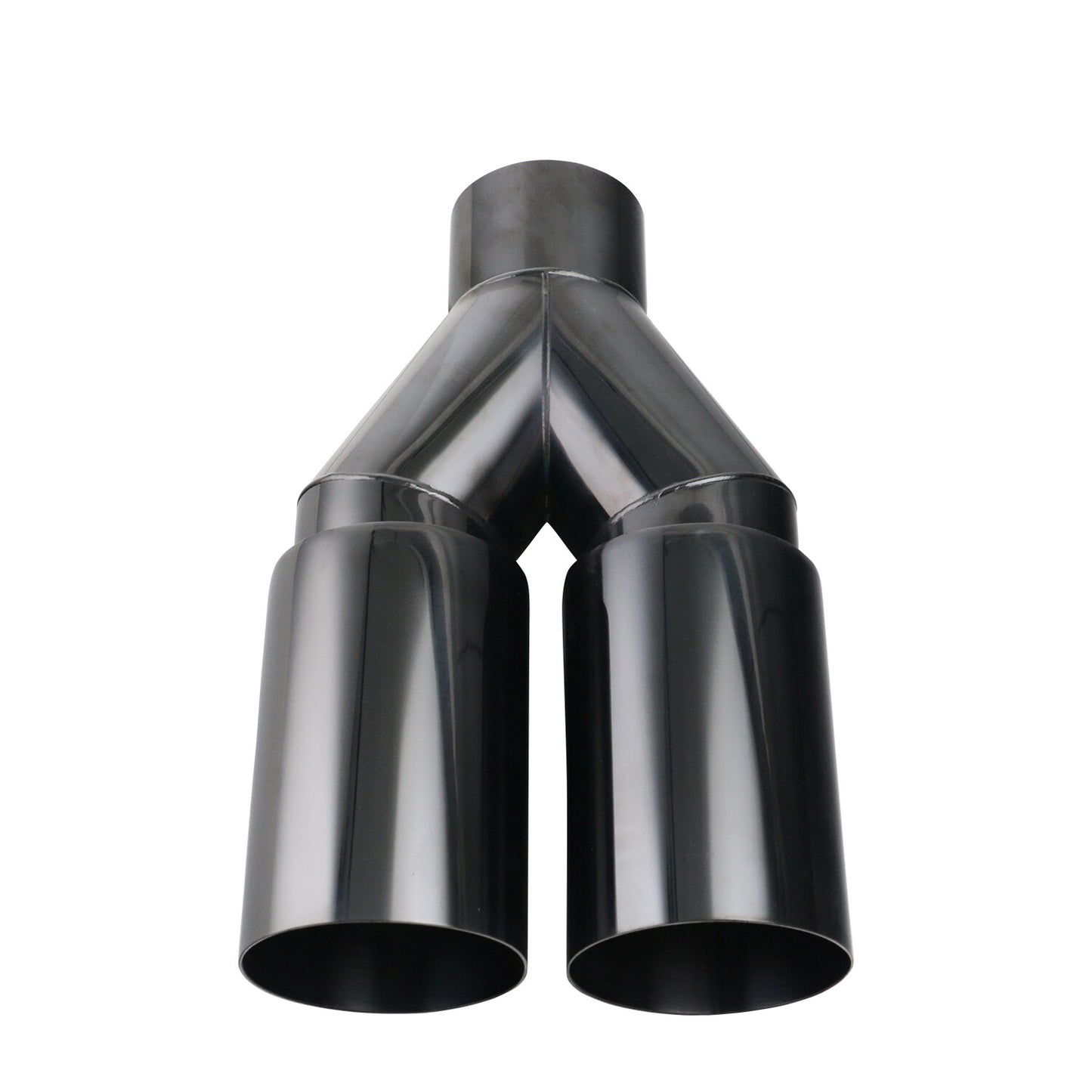 1PC 2.5'' ID 3'' OD Universal Welding Dual Exhaust Muffler Tips Straight Black