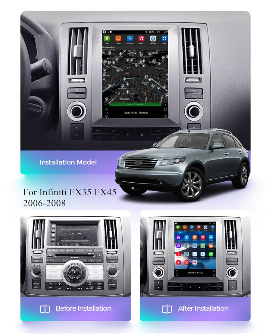 9.7 Android11 Car Stereo GPS 2+32G Nav Head Unit for Infiniti FX35 FX45 Carplay