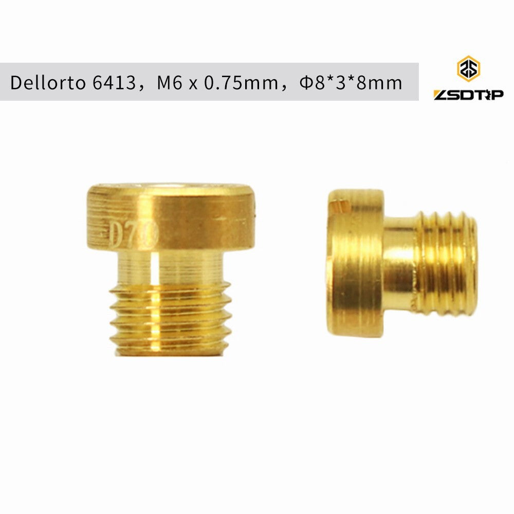 10Pcs Dellorto 6413 M6x0.75mm #66-#155 For PHBH PHBL PHBE Carburetor Main Jets Q