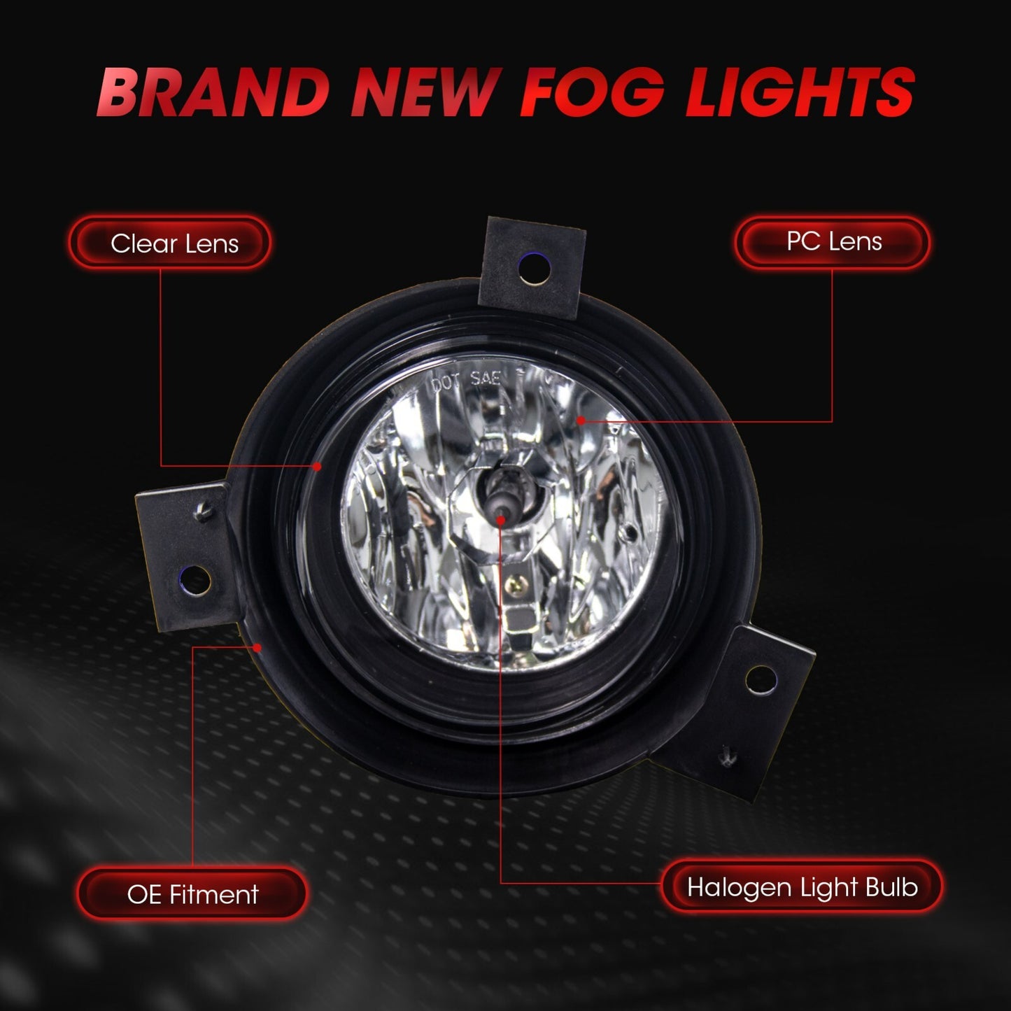 Fog Lamp Assembly Replacement for 2001 - 2003 for Ranger with Wiring Kit - v