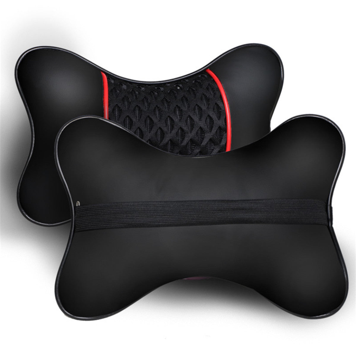 2pcs Car Auto for Seat Head Neck Rest PU Leather Cushion Pad Travel Headrests Pillow