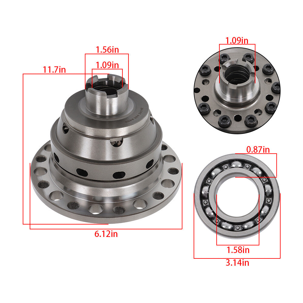 Limited slip differential (LSD) with spiral mechanism suitable for Civic Si EP3 2002-11 and RSX 2002-06- n