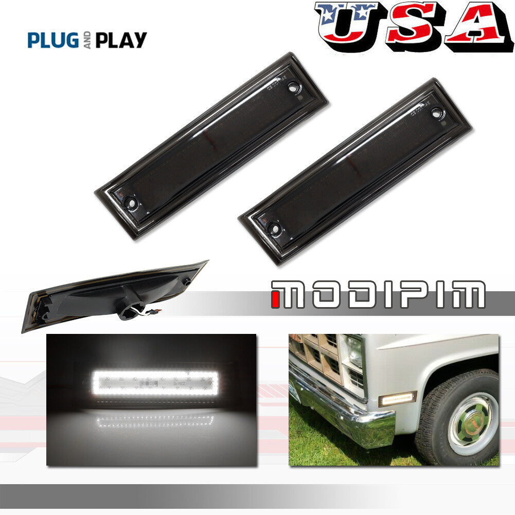 All White LED Side Marker Lights for Blazer for GMC Jimmy C/K Suburban Pickup - v