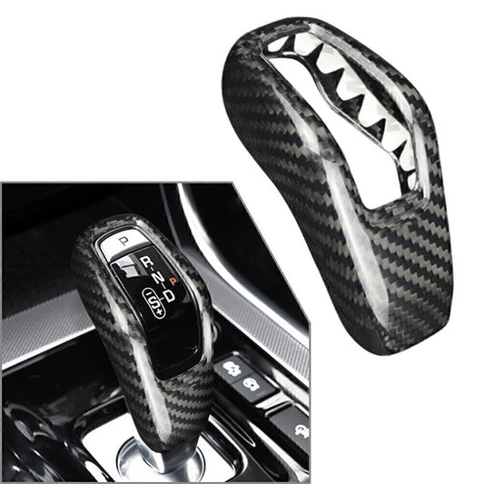 Black Carbon Fiber Gear Shift Knob Cover Trim Fit for Land Rover Range Sport 18-2021