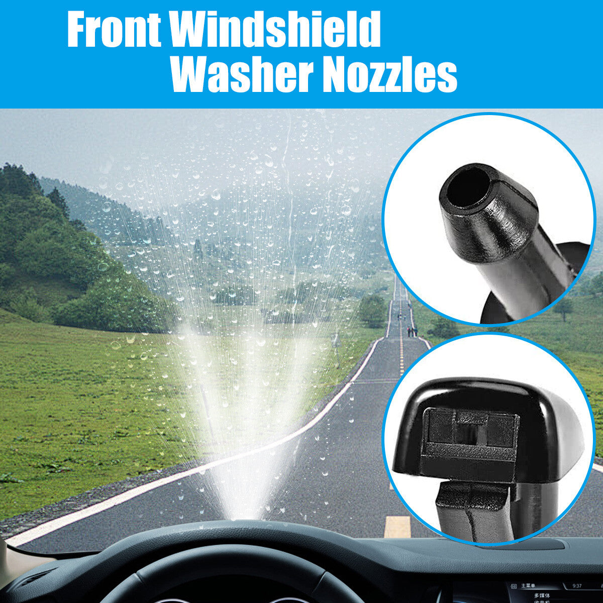 2PCS Windshield Washer Nozzle 85381-AA042 Fits for Toyota for Camry for Sienna 2002-2006 Q