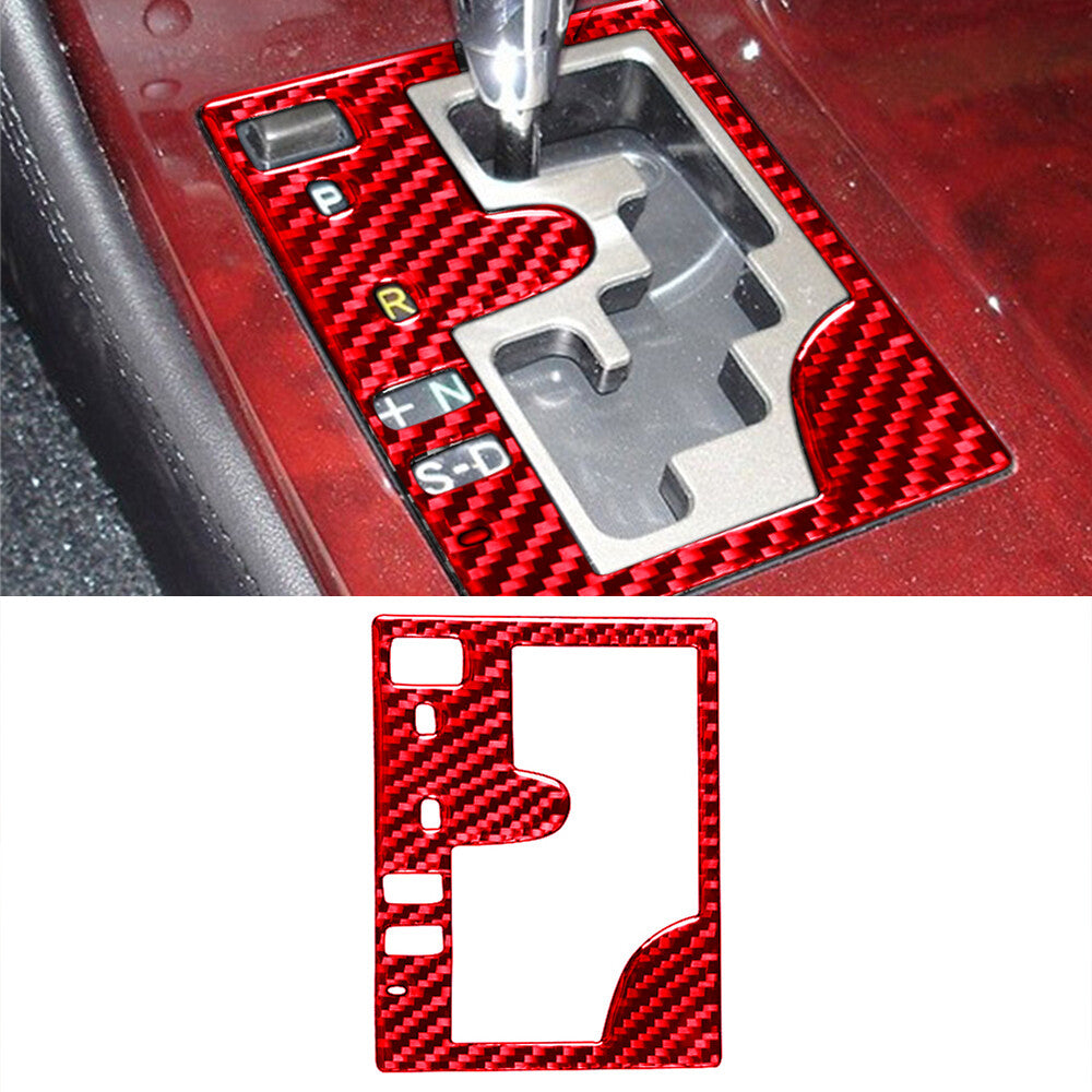 Red Carbon Fiber Gear Shift Panel Cover Trim Fit for LEXUS GS 2006-2011