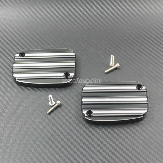 One Pair Brake Master Front Cylinder Cover Fit for Harley FLHT FLTR CVO VRSCD Q
