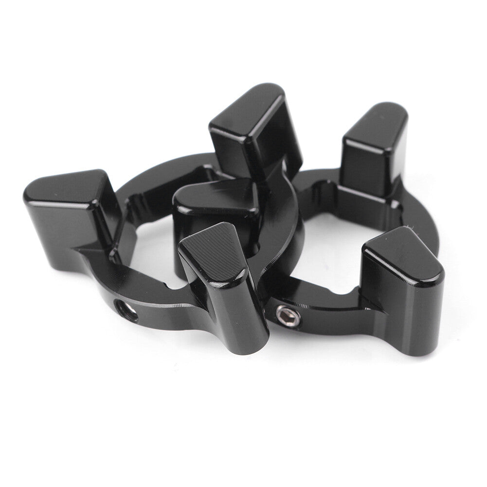 2Pcs Fork Preload Adjusters Kit CNC Aluminum Universal Motorcycle 19mm Black