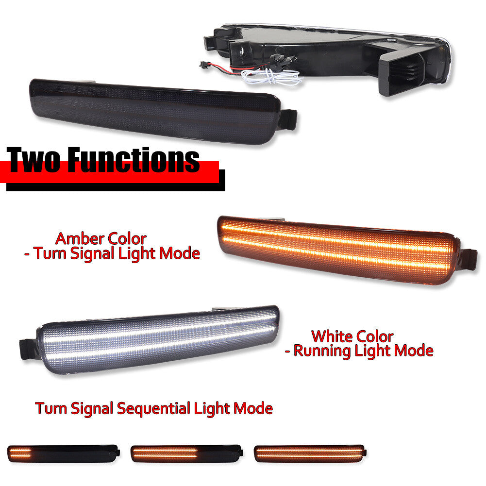 Suitable for 96-97 for Honda Accord 2D Coupe / 4D Sedan Smoke LED DRL Turn Signal Light Pair - v