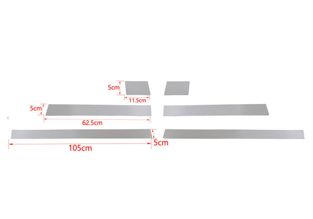 6× Steel Chrome Side Door Body Molding Strips Trim B For Bronco 2021-2023 n