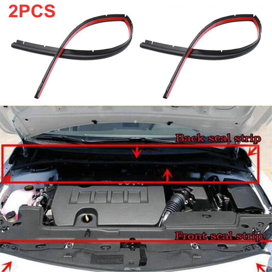 2pcs For 07-13 for Toyota for Corolla Rubber Front Engine Hood Seal Strip Weatherstrip