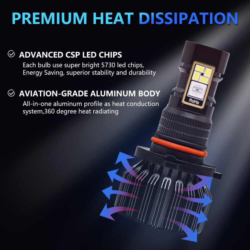 2Pc RGB LED Car Headlight Fog Light Lamp Bulb Waterproof APP Control Accessories Q