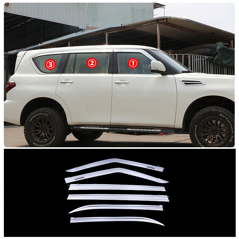 for Nissan Armada 2017-2024 silver Window Wind Visors Rain Guard Vent Deflectors