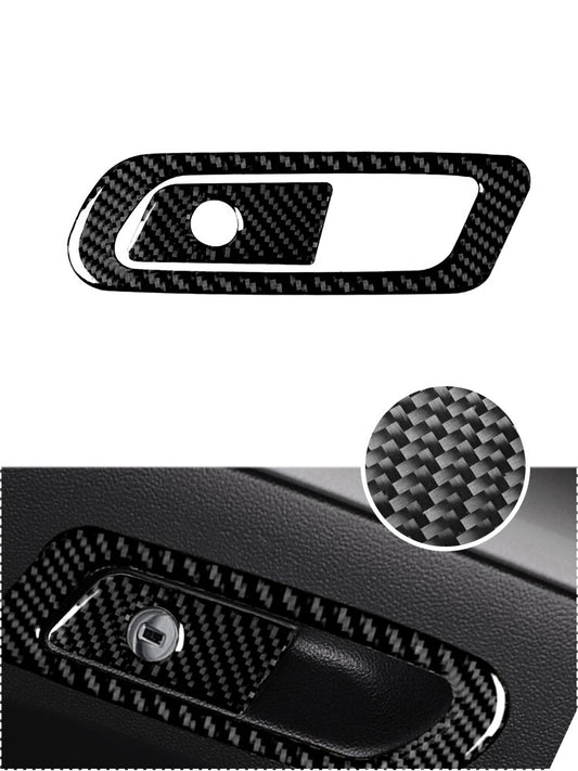 2Pcs for Audi for A4 B9 2017-19 Carbon Fiber Interior Glove Box Handle Cover Trim