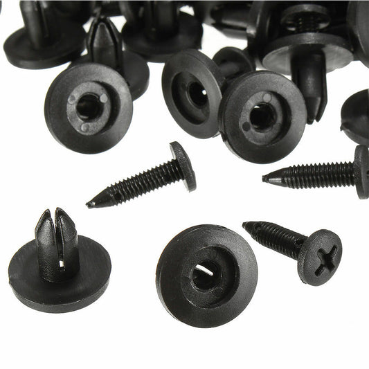 120Pcs 6mm Hole Dia Plastic Panel Trim Clips Car Bumper Door Push Clip Universal