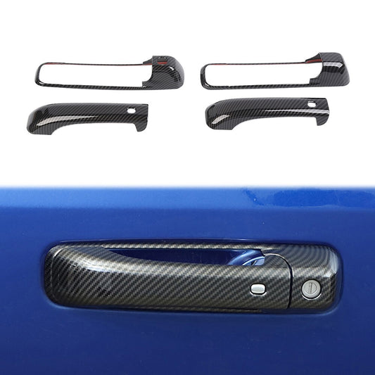 Carbon Fiber Door Handle Cover with for Smart Keyhole for Dodge for Ram 1500 2009-2018