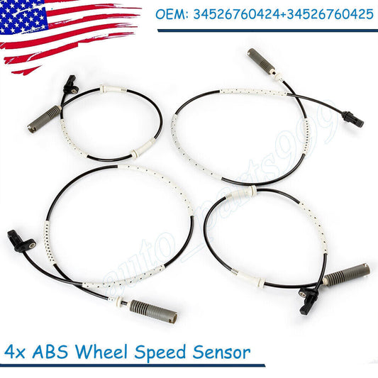 4-piece set of front and rear ABS wheel speed sensors, suitable for E82 128i and E90 328i. n