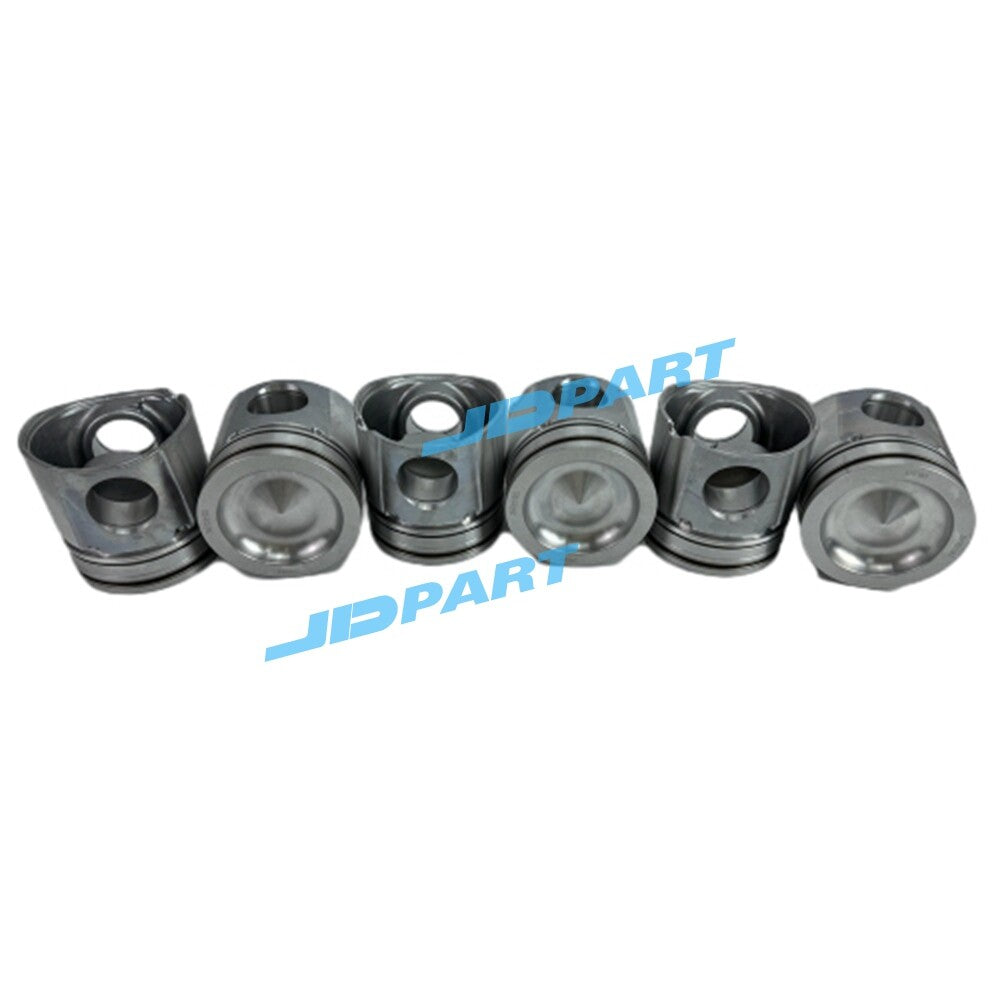 6-piece set of 6D102 pistons with pins 3970192 3934047 3920691 engine parts -