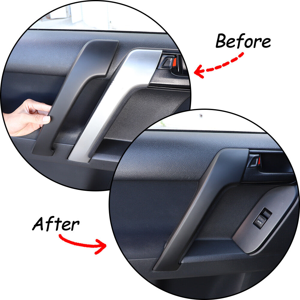 Matte black interior door handle trim suitable for Land Cruiser Prado FJ150 10-18- n