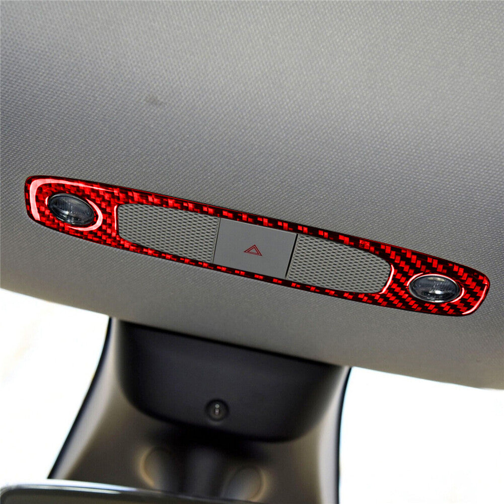Red Carbon Fiber Dashboard Headlight Switch Cover Trim for Tesla Model 3/Y 17-22