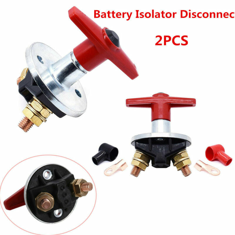 12V battery isolator disconnects and cuts off power; kill switch suitable for cars, trucks, boats, and all-terrain vehicles. n