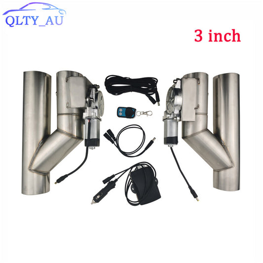 3'' Double Electric Exhaust valve Y Pipe Single Control Valve Remote Switch Q