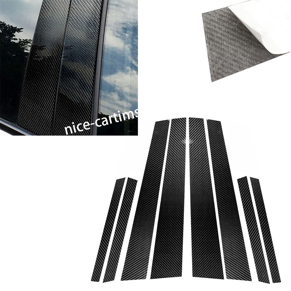 8Pcs Carbon Fiber Door Window Pillar Posts Panel Trim Kit for BMW X6 F16 2014-18