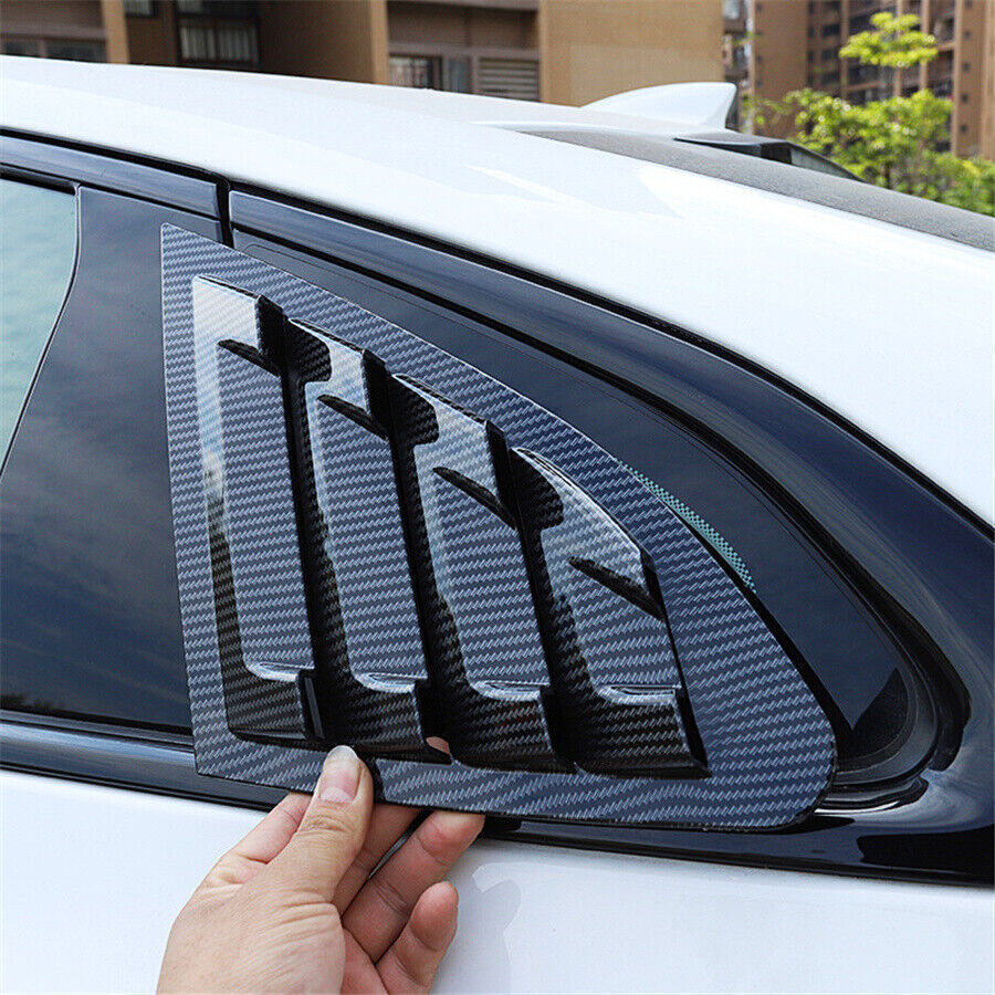 2 Pcs Carbon Fiber Look Side Window Louver Shutter Cover For 16-20 Chevy Malibu