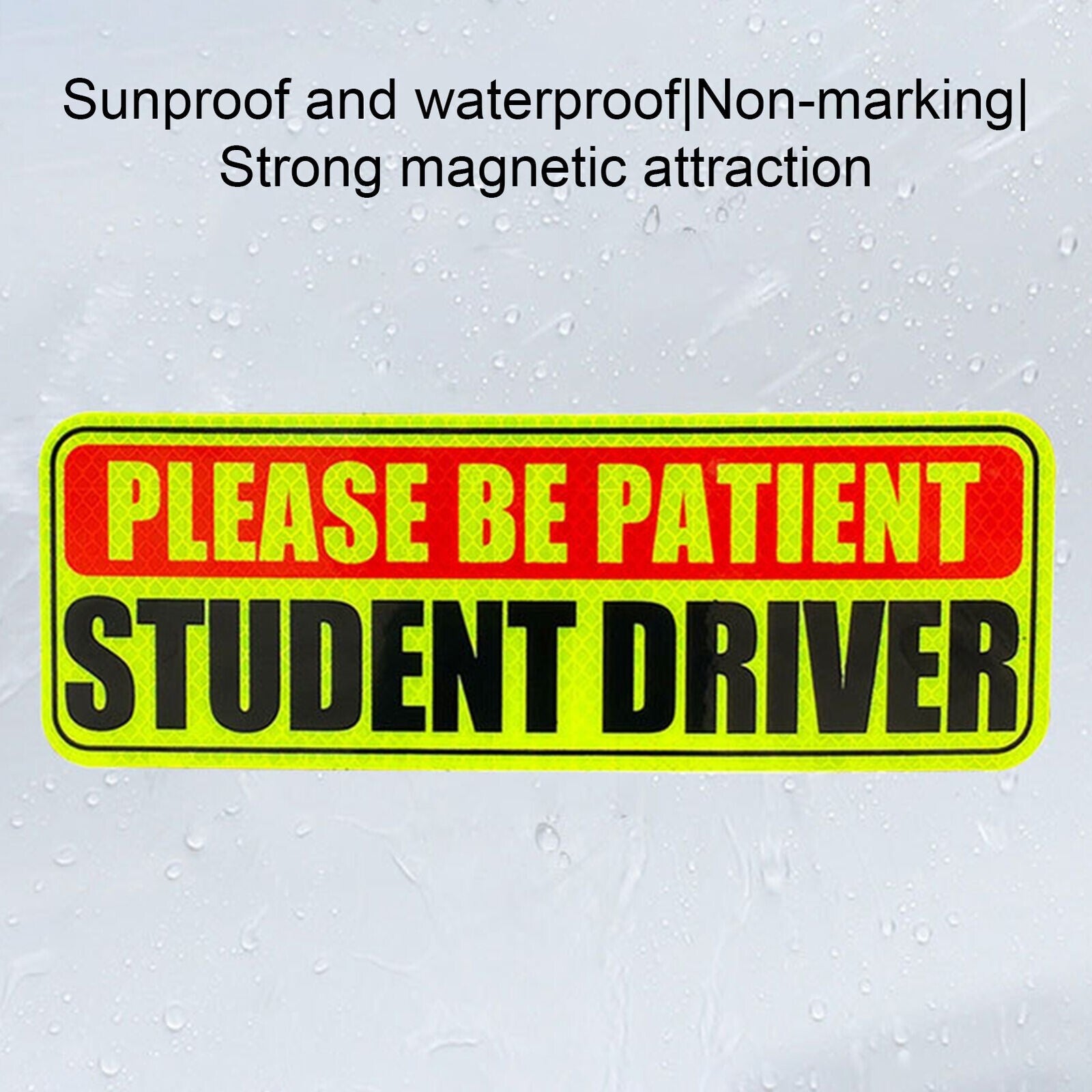 2Pcs Car Bumper Magnet Student Driver Reflective Decal sign Sticker magnetic