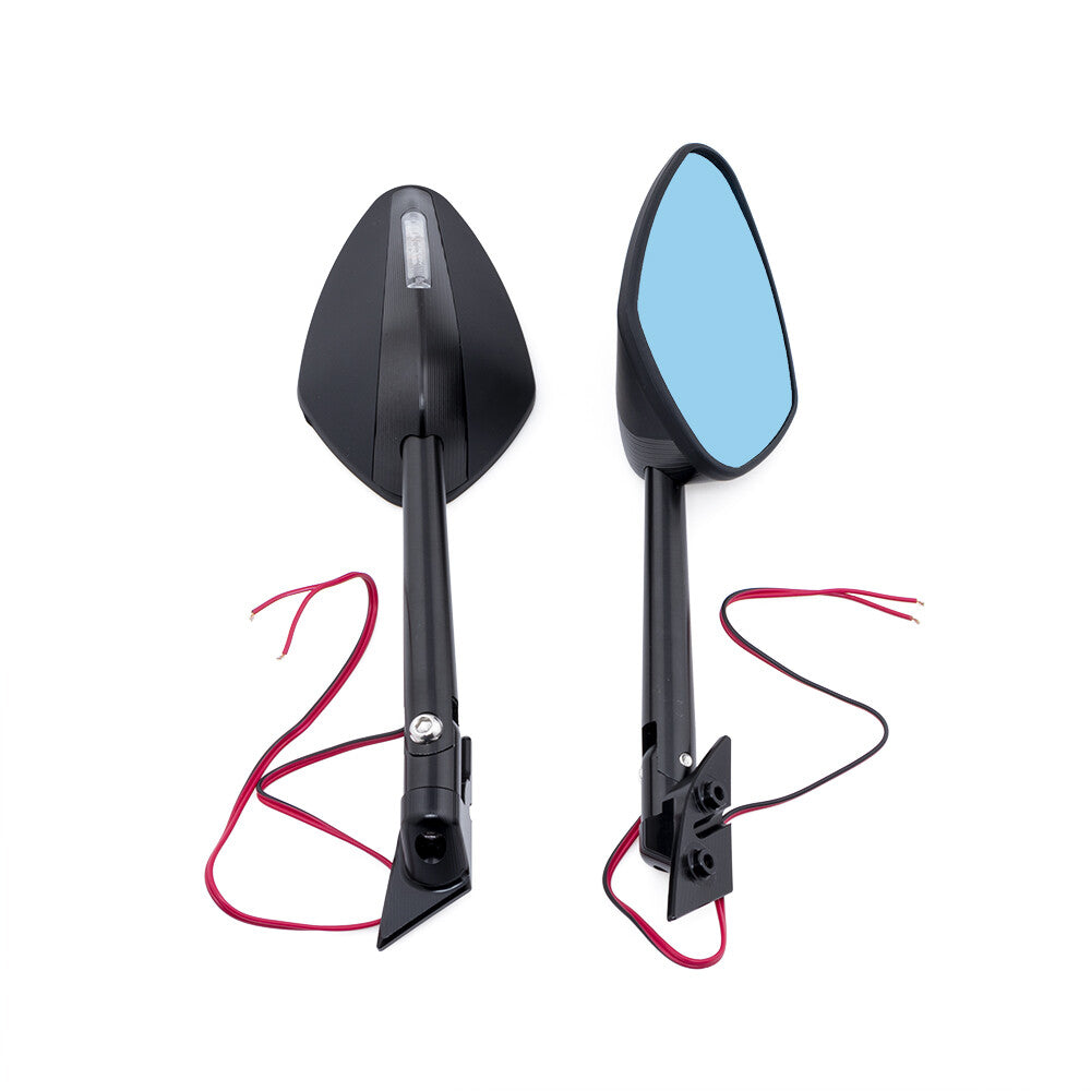 Black LED Turn Signal Light Side Mirror for Ducati V2 V4 V4S 959 1299 Panigale Q