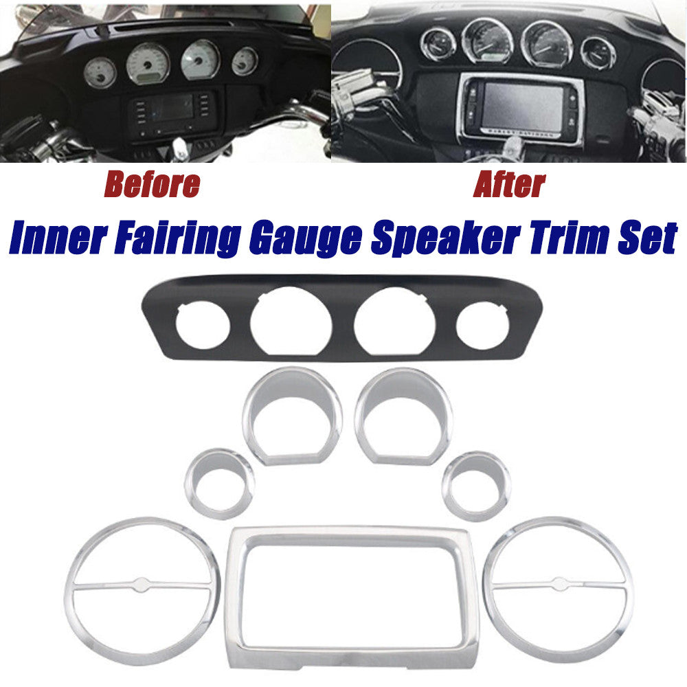 Chrome speaker radio instrument interior rectifier trim kit for Harley Touring 2014 - 2023 - n