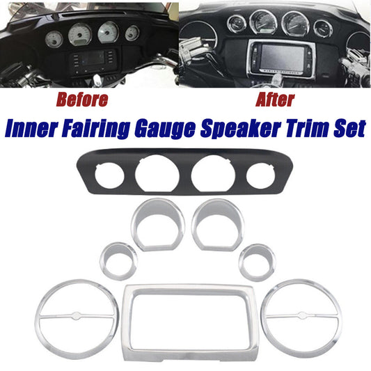 Chrome speaker radio instrument interior rectifier trim kit for Harley Touring 2014 - 2023 - n