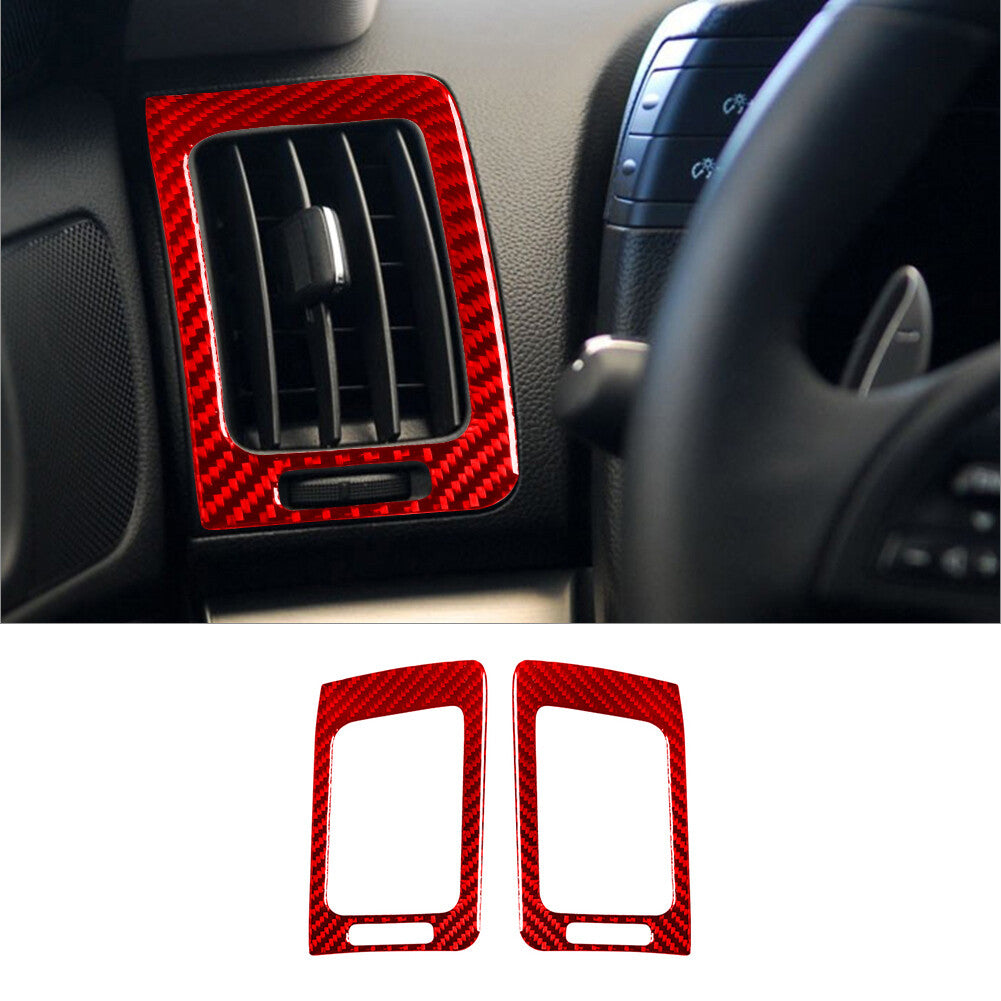 2Pcs Red Carbon Fiber Side Air Vent Cover Trim for Infiniti G37 Sedan 2010-2013