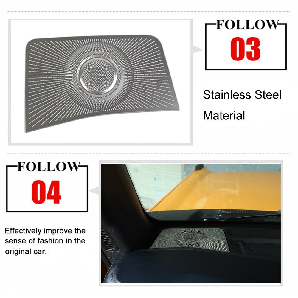 2PCS Silver A-pillar Speaker Horn Net Frame Cover Trim for Ford Bronco 2021-2024