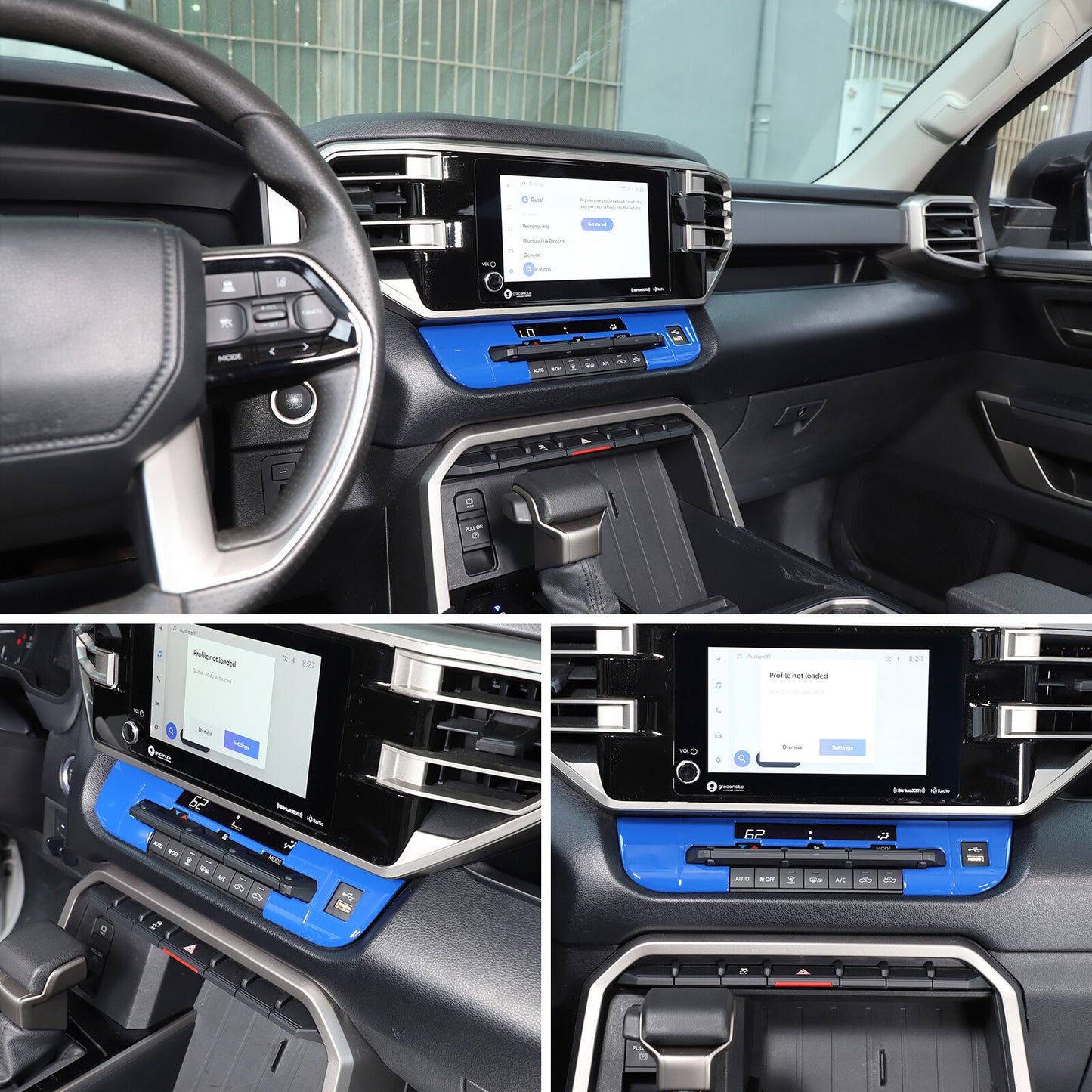 Blue air conditioning mode selector button cover for Sequoia 2022 - 2025 n
