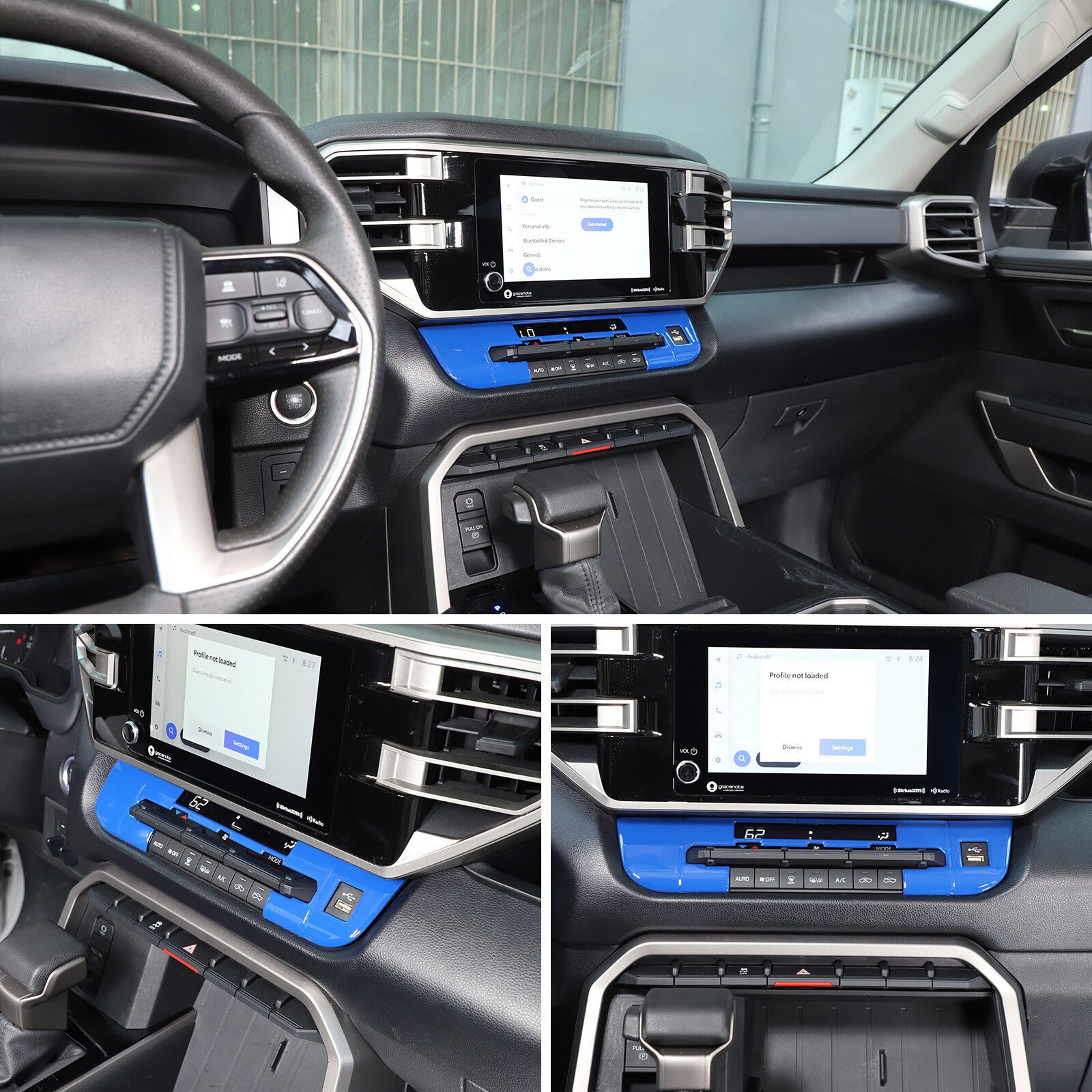 Blue air conditioning mode selector button cover for Sequoia 2022 - 2025 n