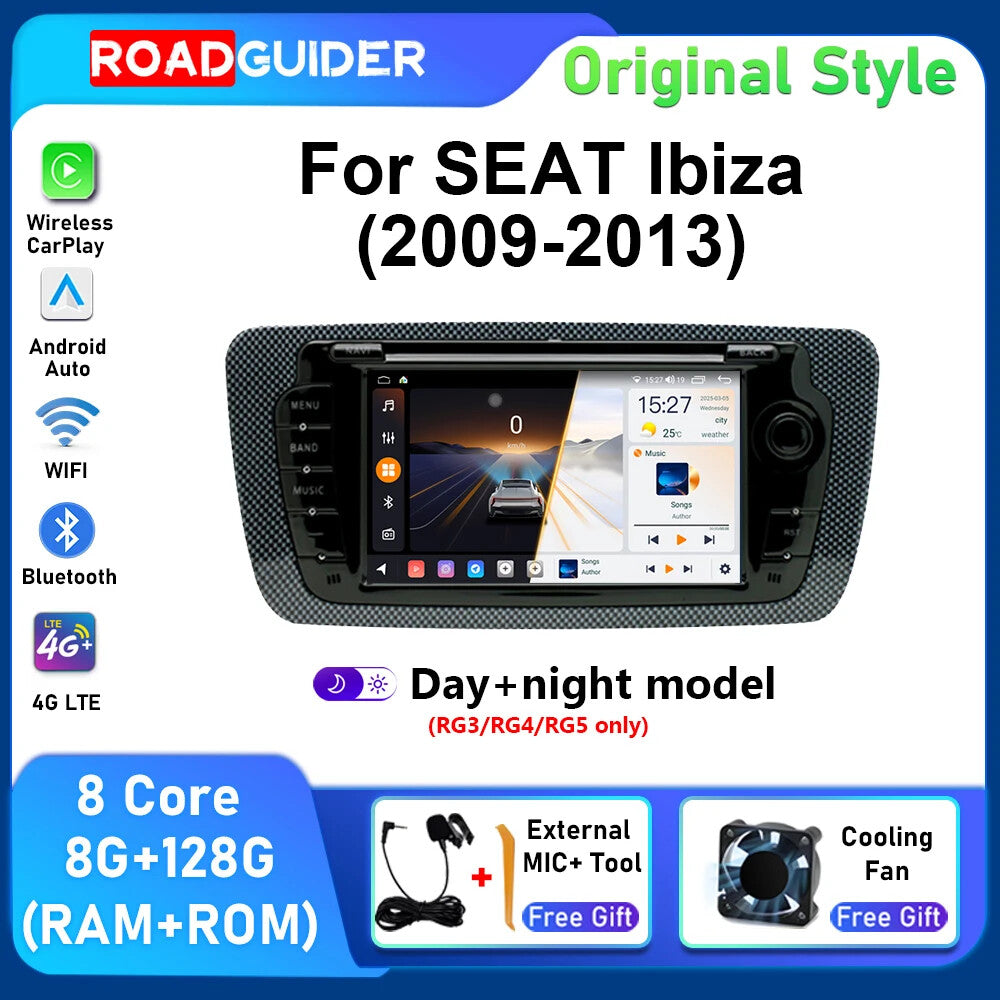 for Seat Ibiza 2009-2013 Android Car Radio CarPlay Multimedia GPS Player Screen