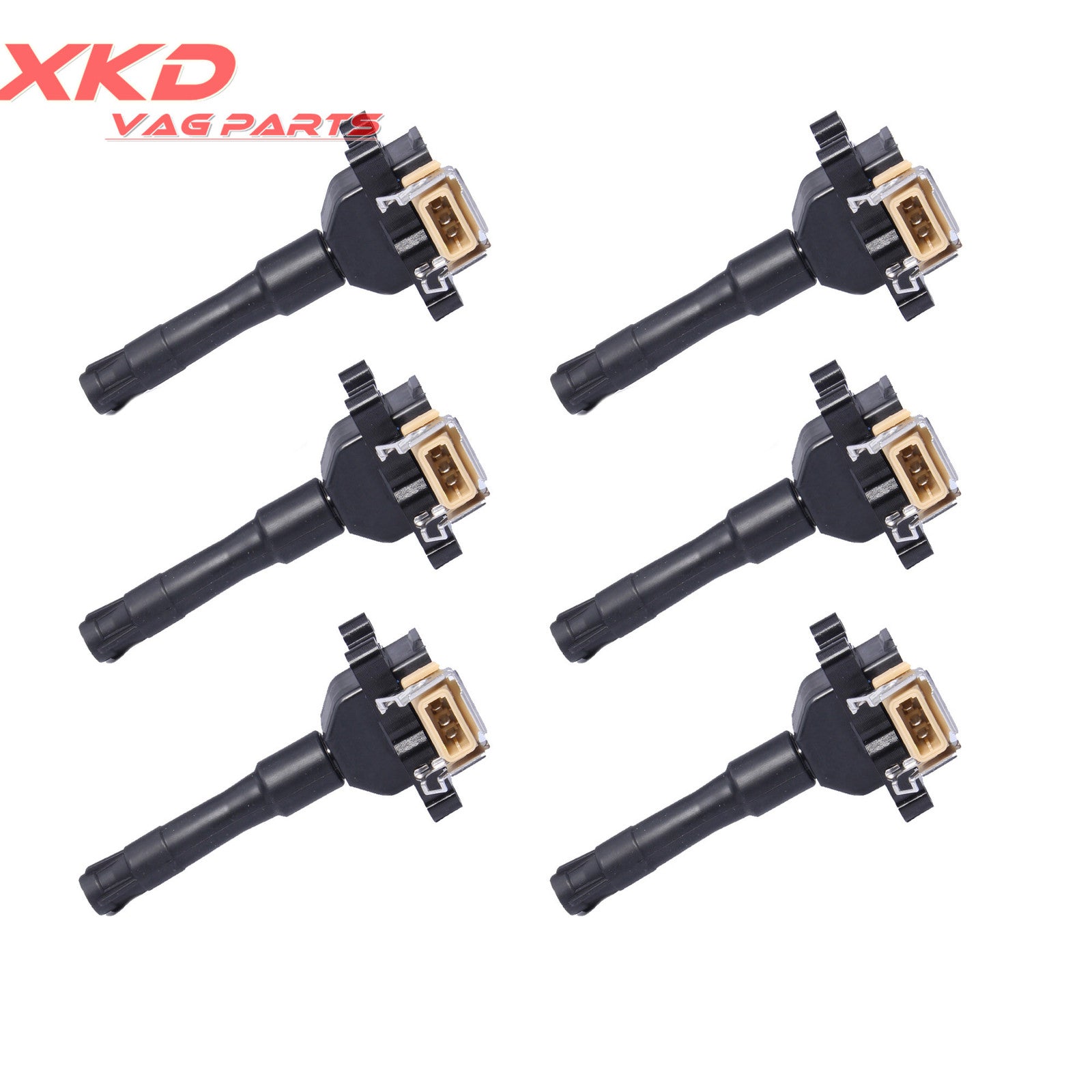 6-piece ignition coil set suitable for BMW E30, E32, E34, E36, M3, S50, E38, M42, M50, M60 (12121729842-)