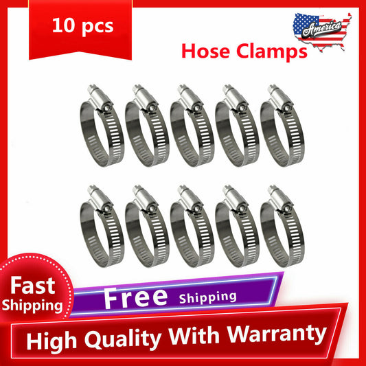 10-pack of 2-inch hose clamps, 304 stainless steel hose clamps, worm gear hose clamps