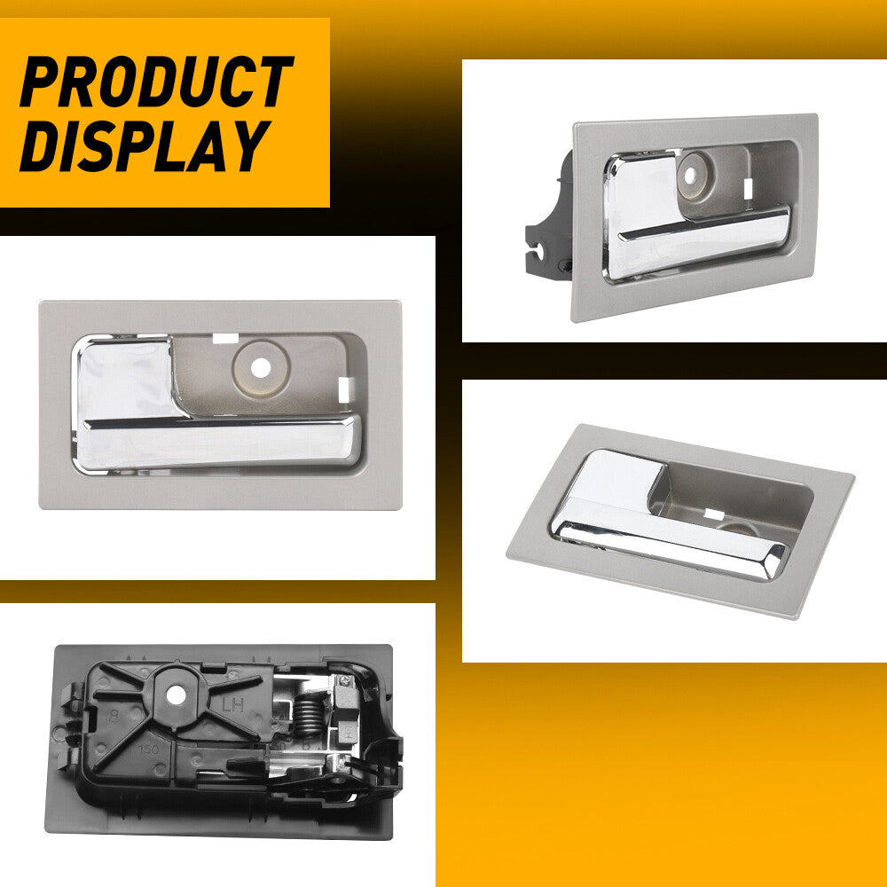 Suitable for 09 - 14 F150 interior door handles, driver and passenger side, platinum chrome alloy.