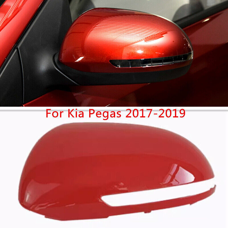 Red Left Side Rearview Mirror Shell Cover Cap Fit for Kia Pegas 2017-2019 1PCS
