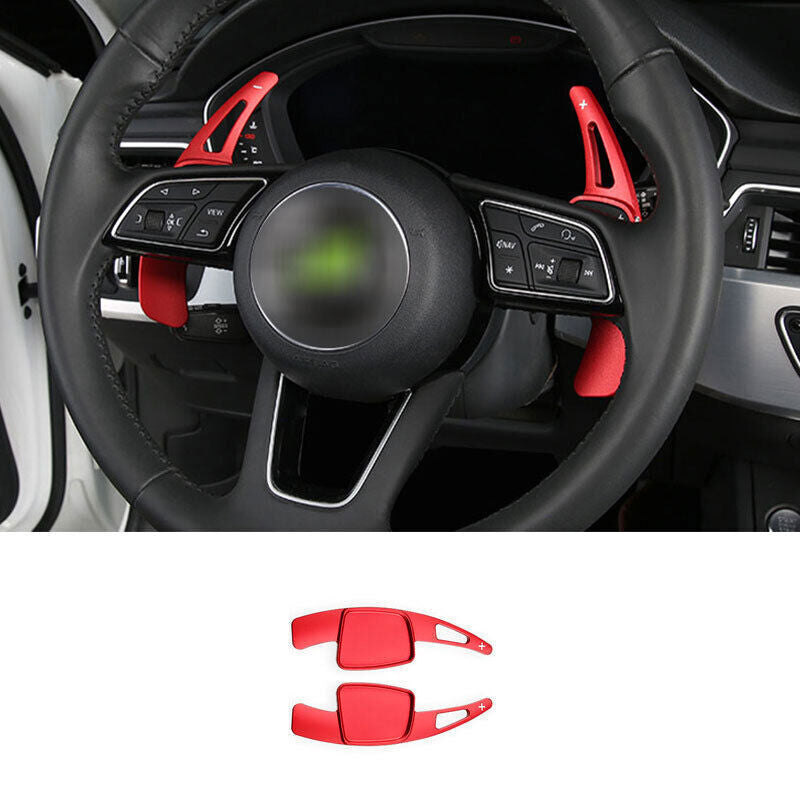 for Audi A3 S3 2017-2020 Red Aluminum Inner Steering Wheel Shift Paddles 2PCS
