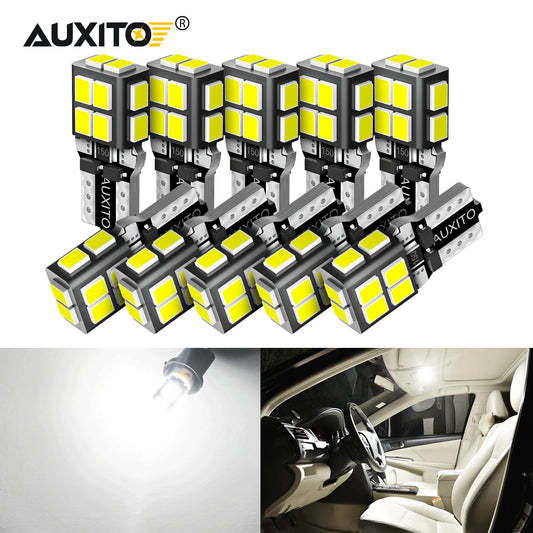 10X 921 LED Glossy 6000K White Light Series SMD T10 Q