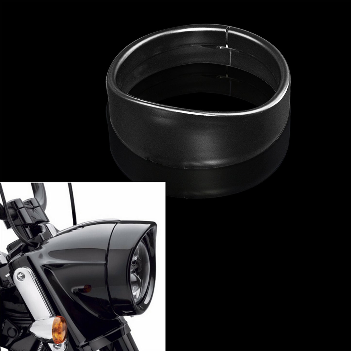 5.75'' Headlight Bezel Trim Ring Protect Guard Cover Fit For Dyna Sportster XL Q