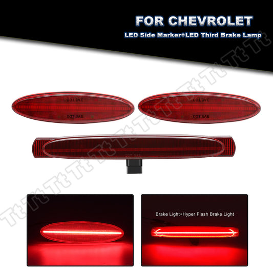 3x for 97-04 for Corvette C5 Rear LED Side Marker Light Flasher Third Brake Light - v
