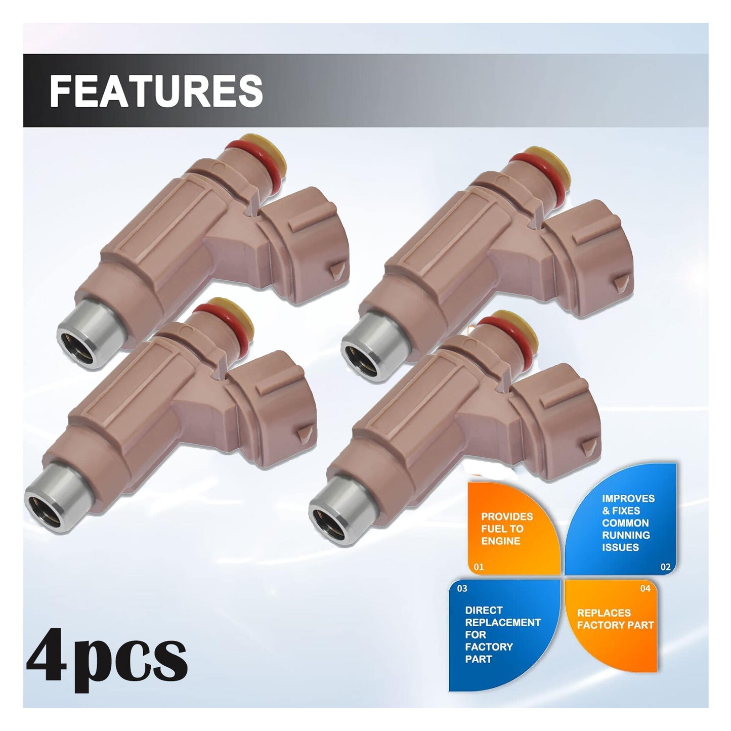 4pcs Fuel Injector 60E-13761-10-00 for Yamaha Jet Boat PWC 212X 232 SX210 FX