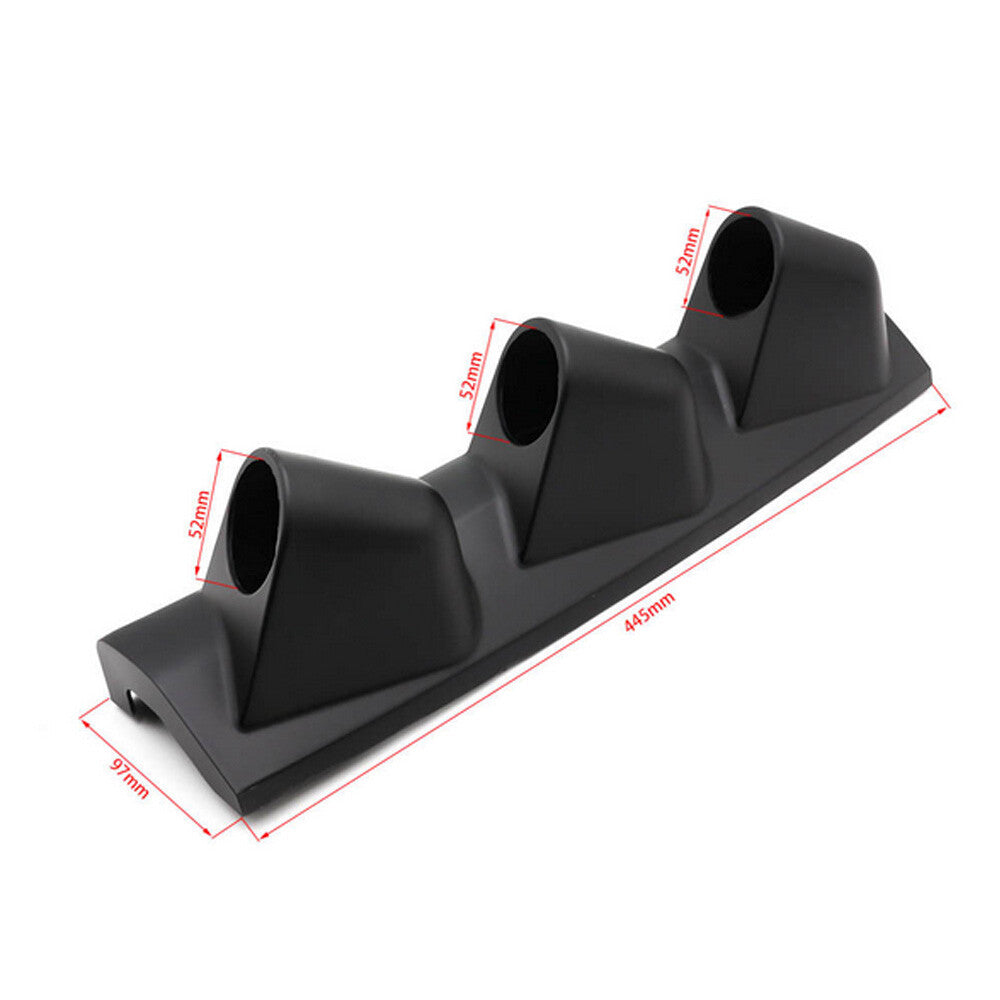 52mm 3-Hole Car A Pillar Dash Gauge Pod Mount Holder Cover Black Q