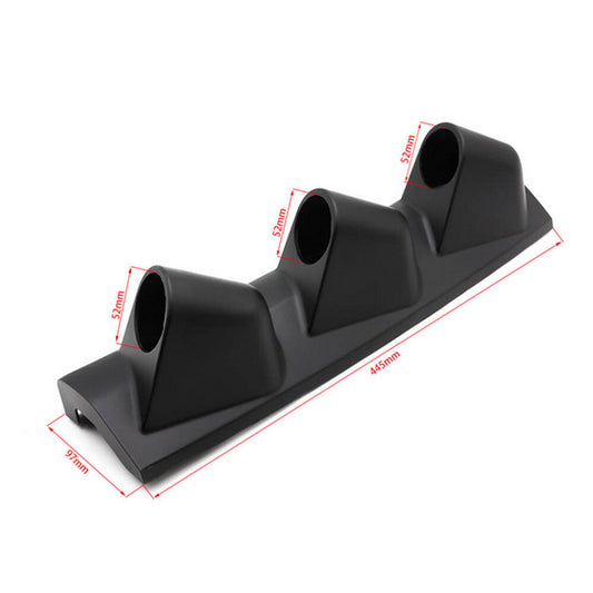 52mm 3-Hole Car A Pillar Dash Gauge Pod Mount Holder Cover Black Q